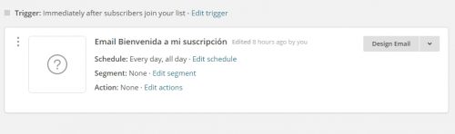 Automation de MailChimp. Secuencia de emails en mailchimp