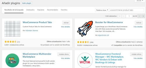 instalacion plugin woocommerce product tabs