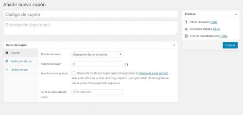 Cupones de descuento en Woocommerce